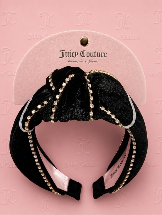 Accessories - Juicy Couture Black Velvet Rhinestone Headband – NWT